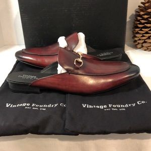 VINTAGE FOUNDRY CO. Men’s The Berger Slip-On Shoes Burgundy Leather Sz 13 (UK12)